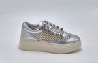 Emanuelle Vee sneakers laminato argento traforata 30218P110CB