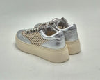 Emanuelle Vee sneakers laminato argento traforata 30218P110CB