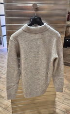 Hamaki-ho polo in maglia effetto canovaccio MI3186H/BEIGE