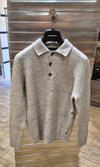 Hamaki-ho polo in maglia effetto canovaccio MI3186H/BEIGE