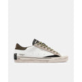 Crime scarpa uomo pelle bianca/verde/grigio 10054AA9