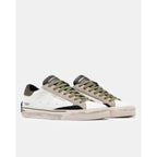 Crime scarpa uomo pelle bianca/verde/grigio 10054AA9