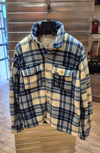 Blend overshirt a quadri con orsetto interno panna/blu 20718469