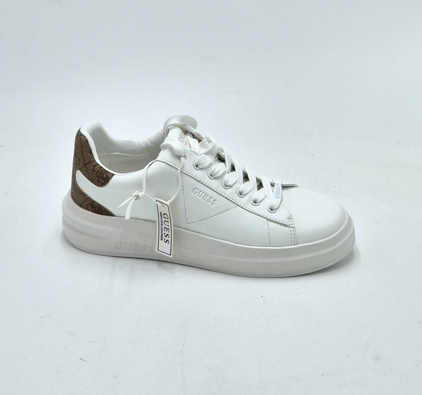 Guess sneaker con toppone logato bianco/beige FLJELBFAL12