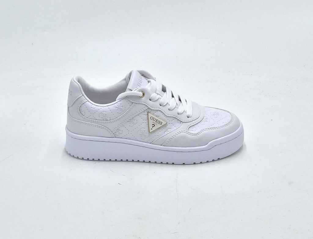 Guess sneaker logo allover embossed bianca FLJMI6FAL12