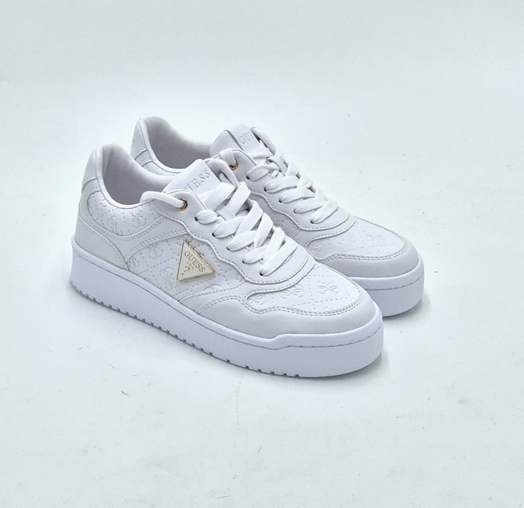 Guess sneaker logo allover embossed bianca FLJMI6FAL12