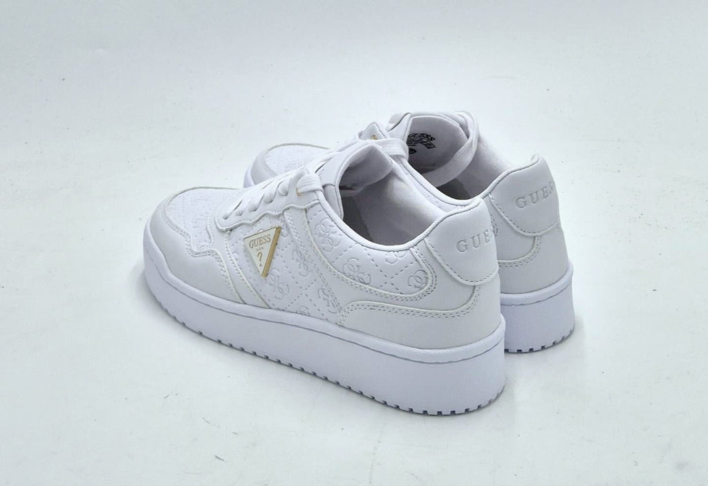 Guess sneaker logo allover embossed bianca FLJMI6FAL12