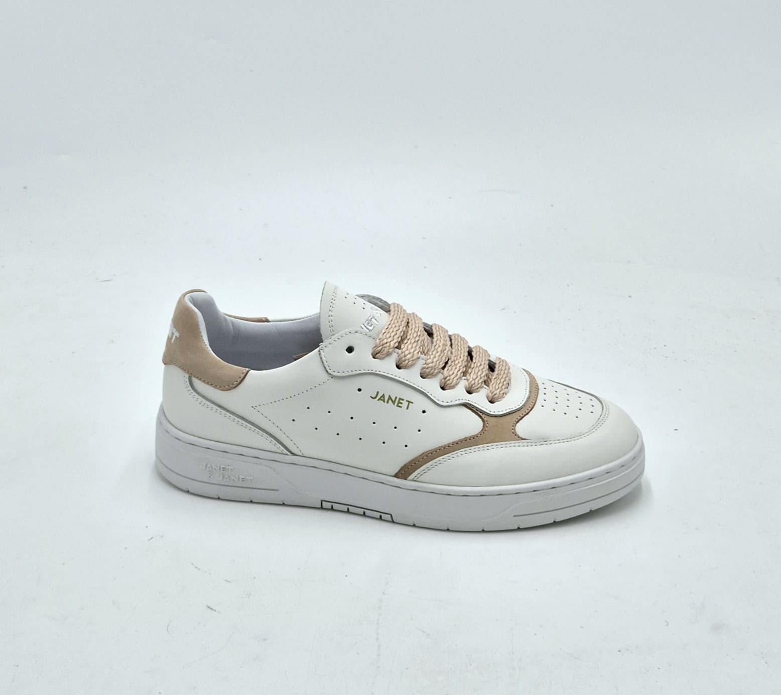 Janet & Janet sneaker pelle bianco/rosa J090C