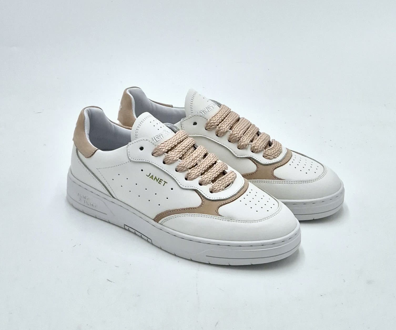 Janet & Janet sneaker pelle bianco/rosa J090C