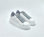 Meline' sneaker pelle con perle bianco/cielo 663LO