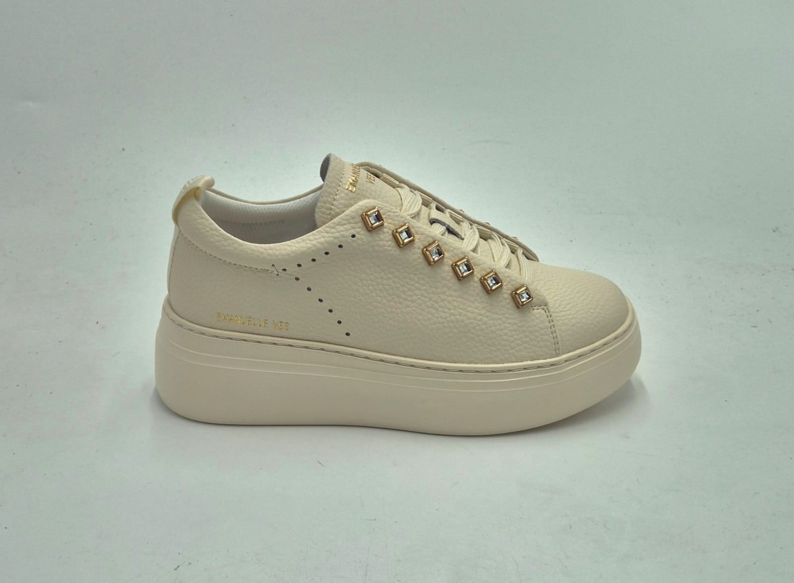 Emanuelle Vee sneakers pelle beige 452P50315P138 avorio