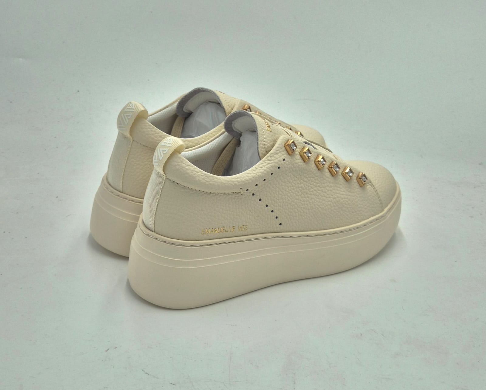 Emanuelle Vee sneakers pelle beige 452P50315P138 avorio