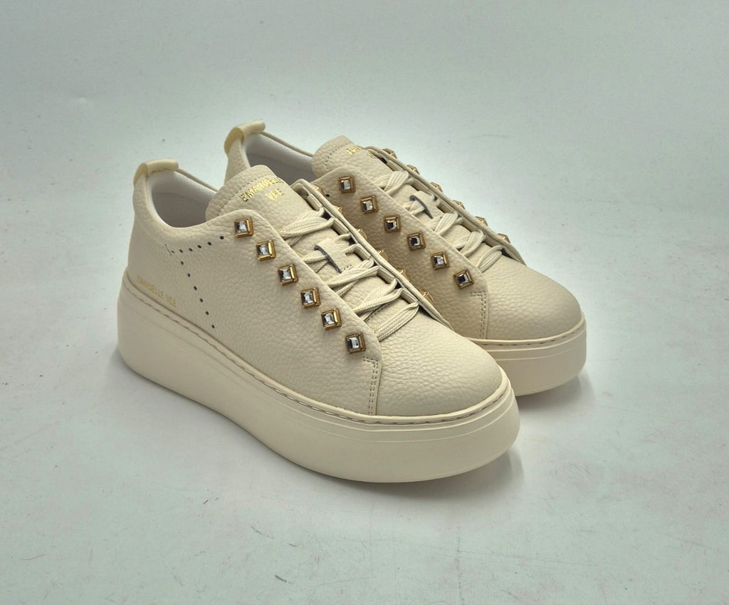 Emanuelle Vee sneakers pelle beige 452P50315P138 avorio