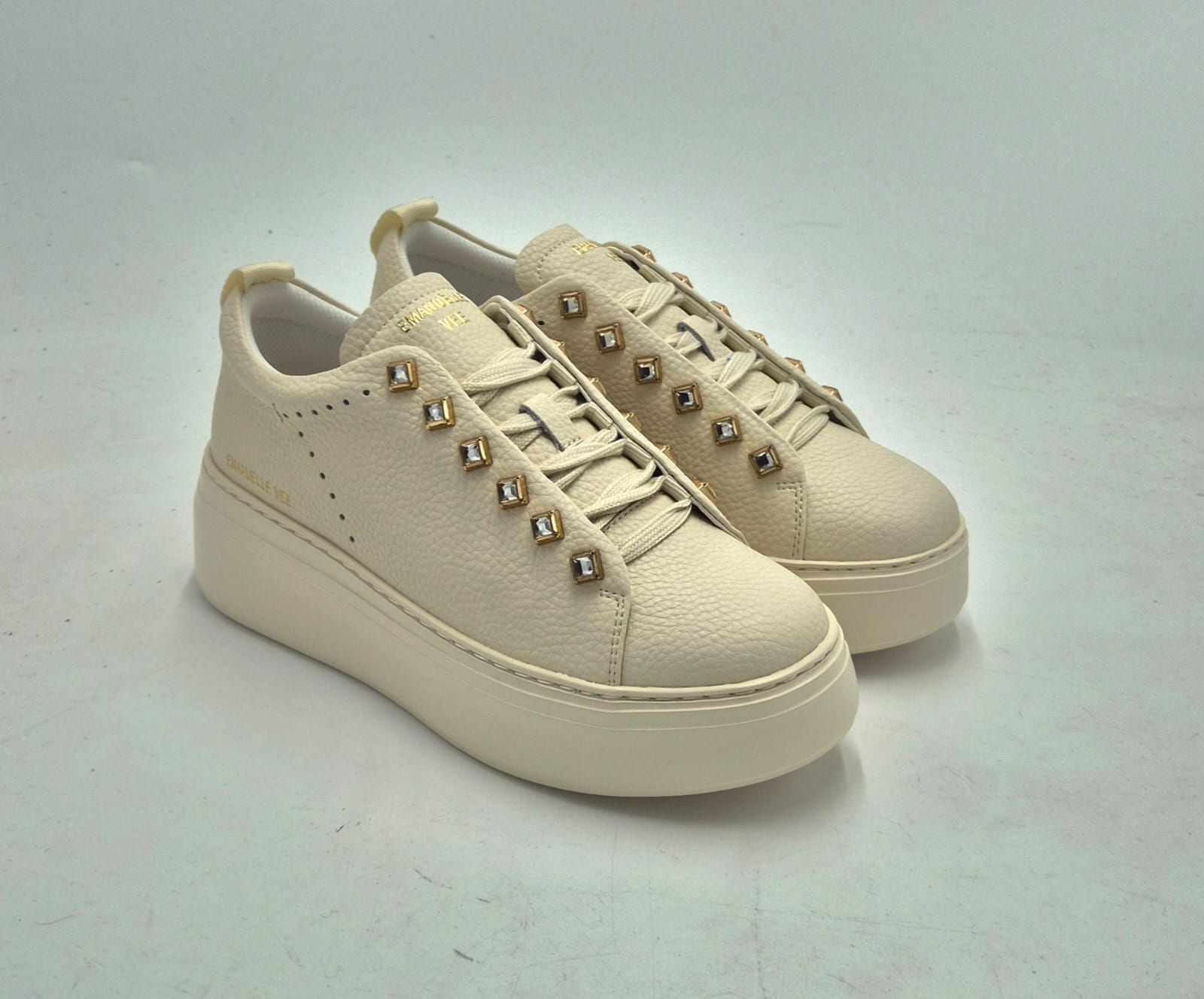 Emanuelle Vee sneakers pelle beige 452P50315P138 avorio