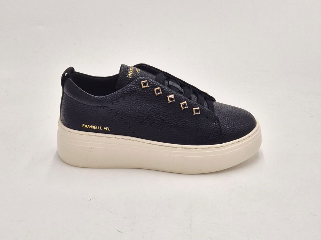 Emanuelle Vee sneakers pelle bottalata 452P50315P138 nero