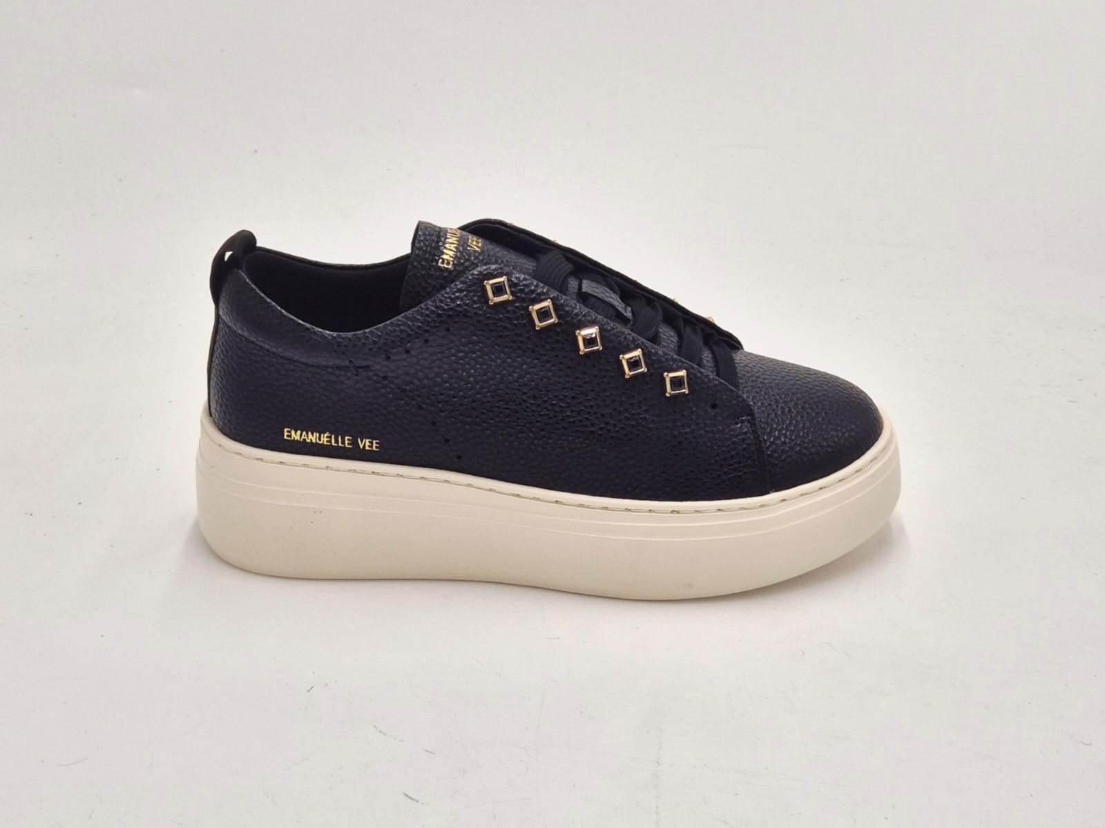 Emanuelle Vee sneakers pelle bottalata 452P50315P138 nero