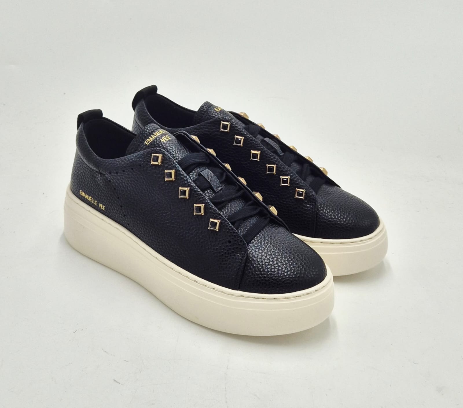 Emanuelle Vee sneakers pelle bottalata 452P50315P138 nero