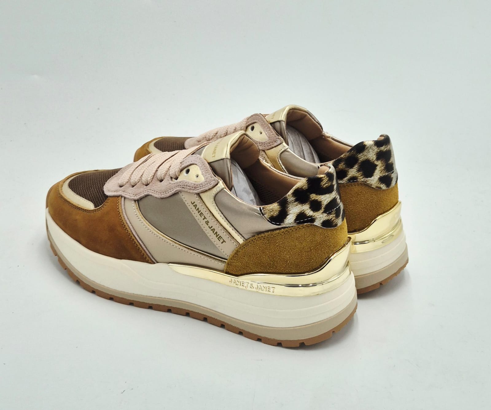 Janet & Janet sneaker J411E cuoio/gold /beige