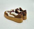 Janet & Janet sneaker J432A cognac/offwhite/wine in pelle