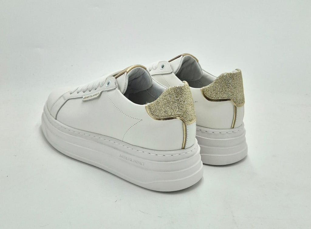 Janet & Janet sneaker J431B white/gold/platino pelle