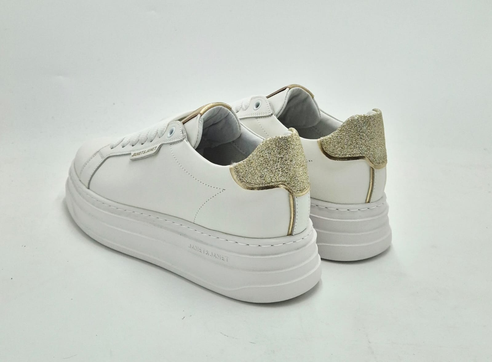 Janet & Janet sneaker J431B white/gold/platino pelle