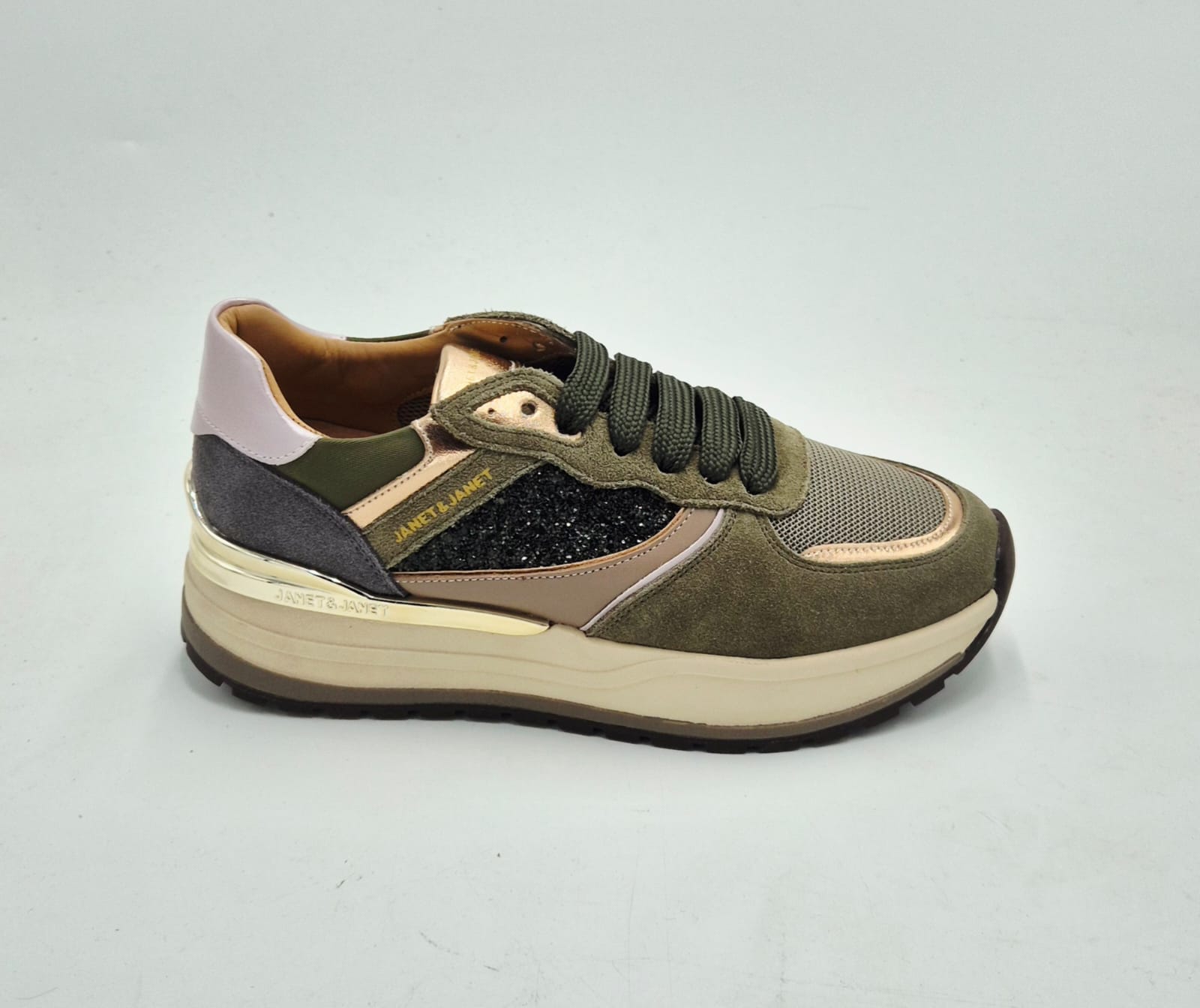 Janet & Janet sneaker J410 truffle/verde/glicine