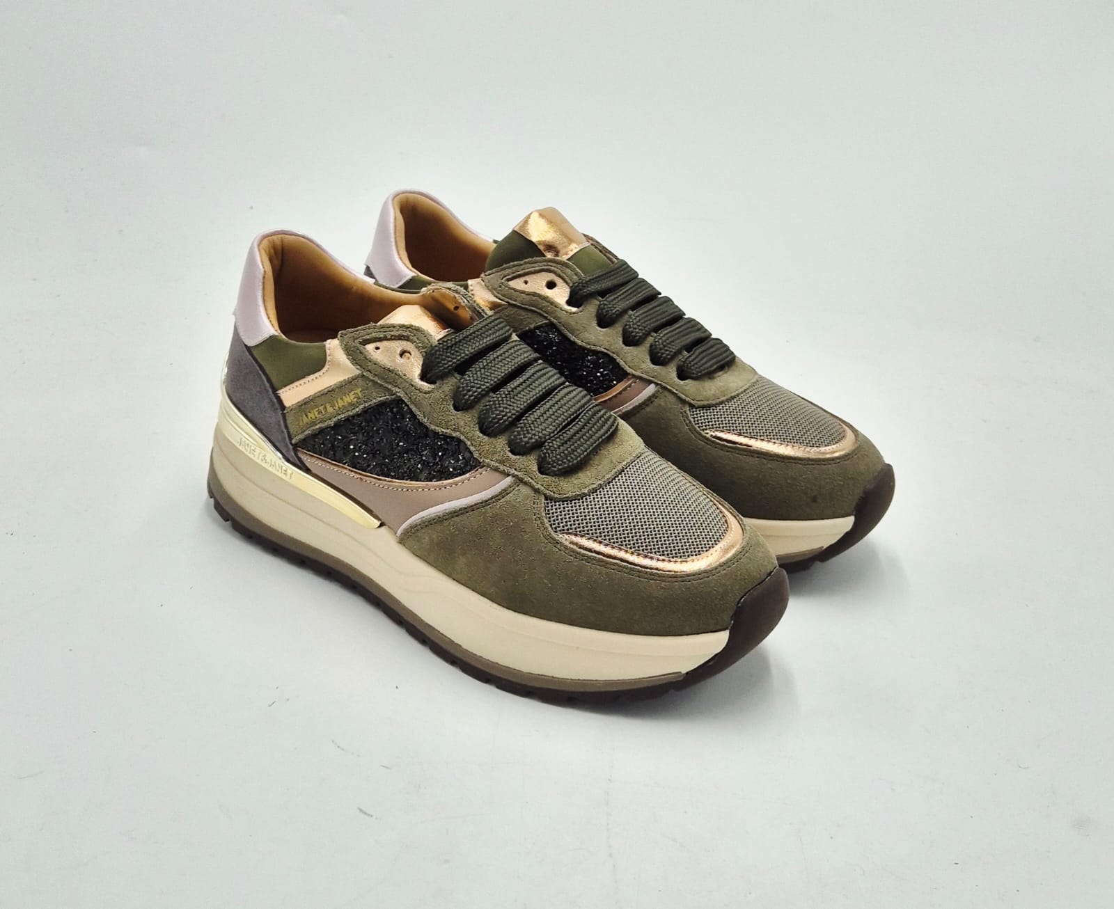 Janet & Janet sneaker J410 truffle/verde/glicine