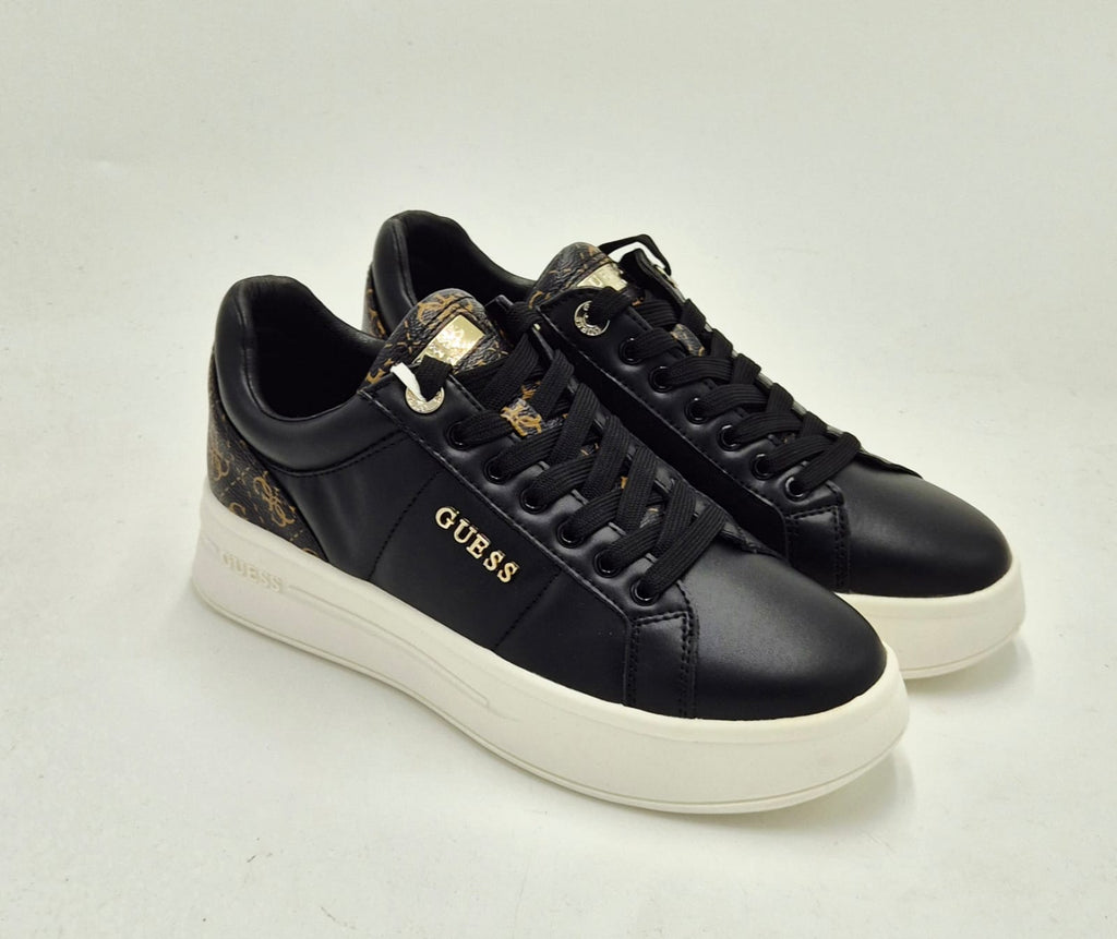 Guess sneaker in pelle FLFWLLPEL12BLKBR nero/logato