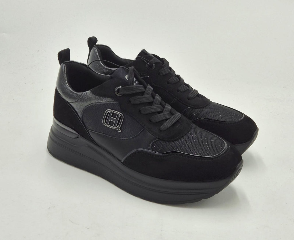 Queen Helena sneaker zeppa X33-20 BK colore nero