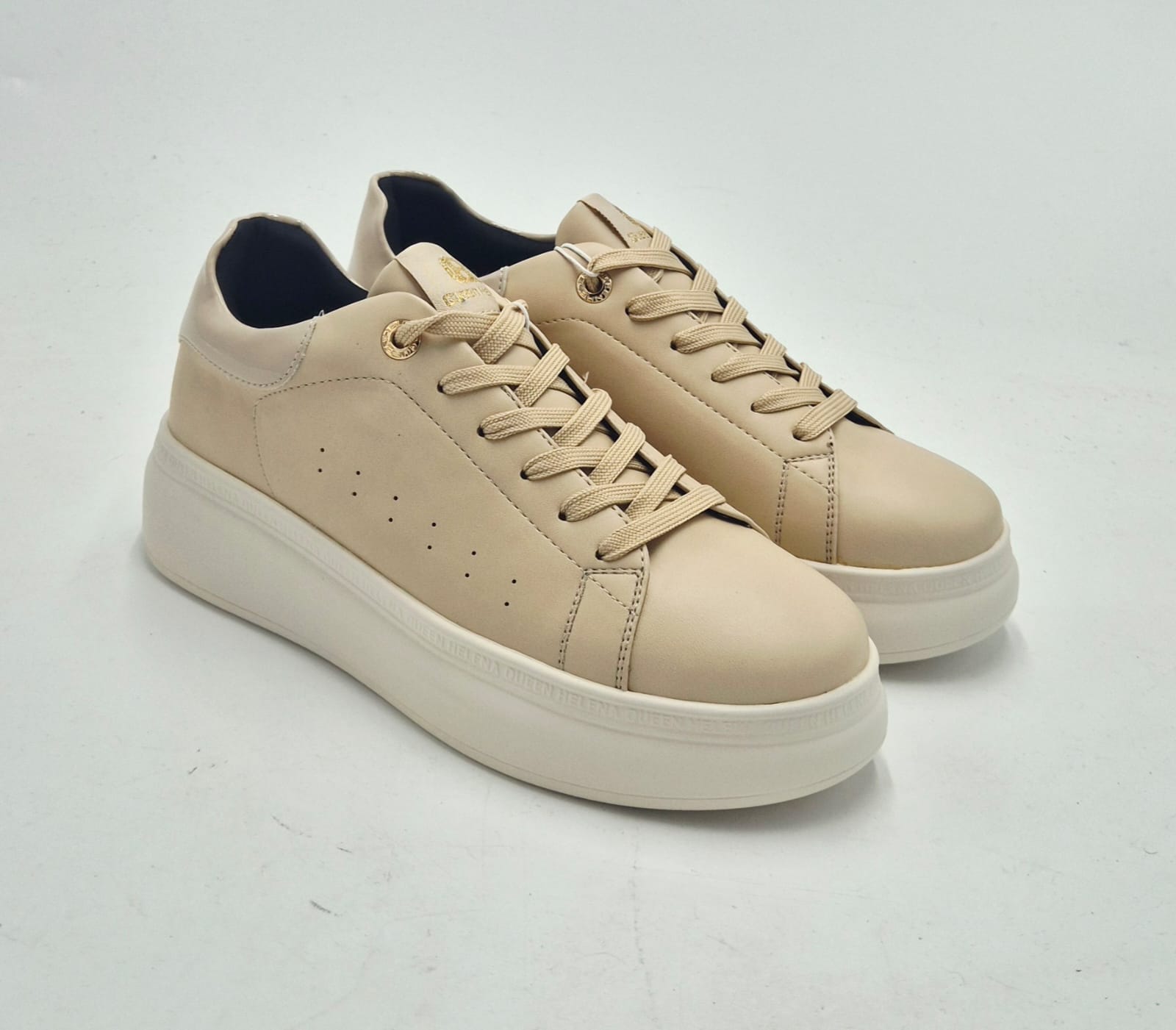 Queen Helena sneaker zeppa X33-2 colore beige