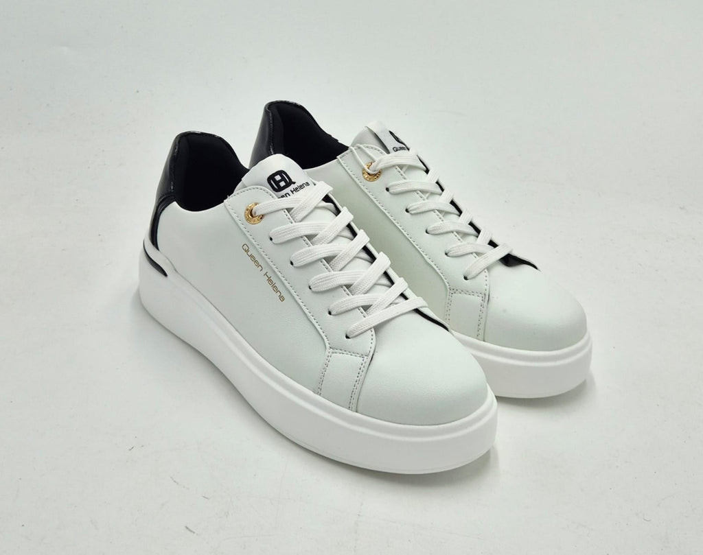 Queen Helena sneaker bianca toppone nero X33-3 WH