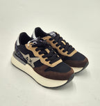 Sun 68 sneaker donna con zeppa Big Stargirl Mix material Z4522111 nero