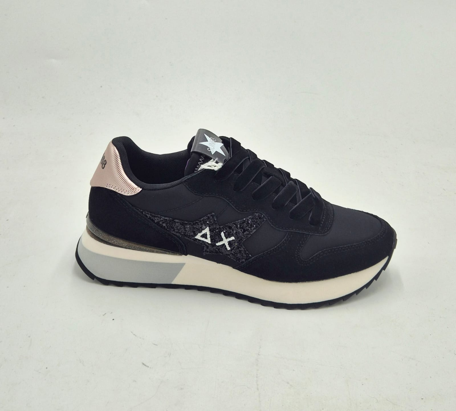 Sun 68 sneaker donna Stargirl glitter logo nera Z4521711