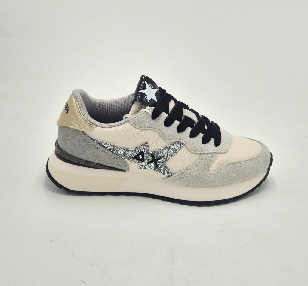 Sun 68 sneaker donna Stargirl glitter logo bianca Z4521731