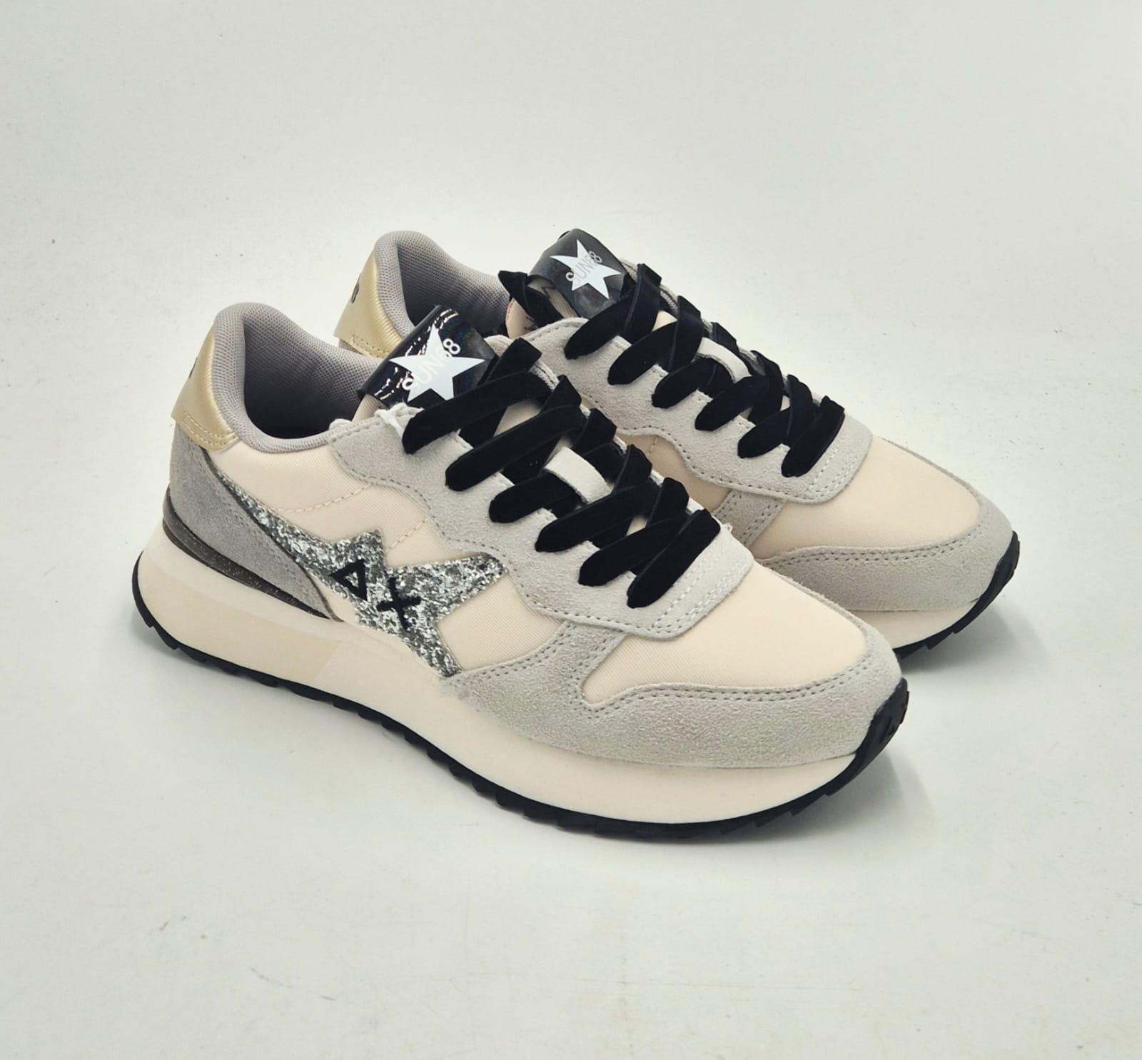 Sun 68 sneaker donna Stargirl glitter logo bianca Z4521731
