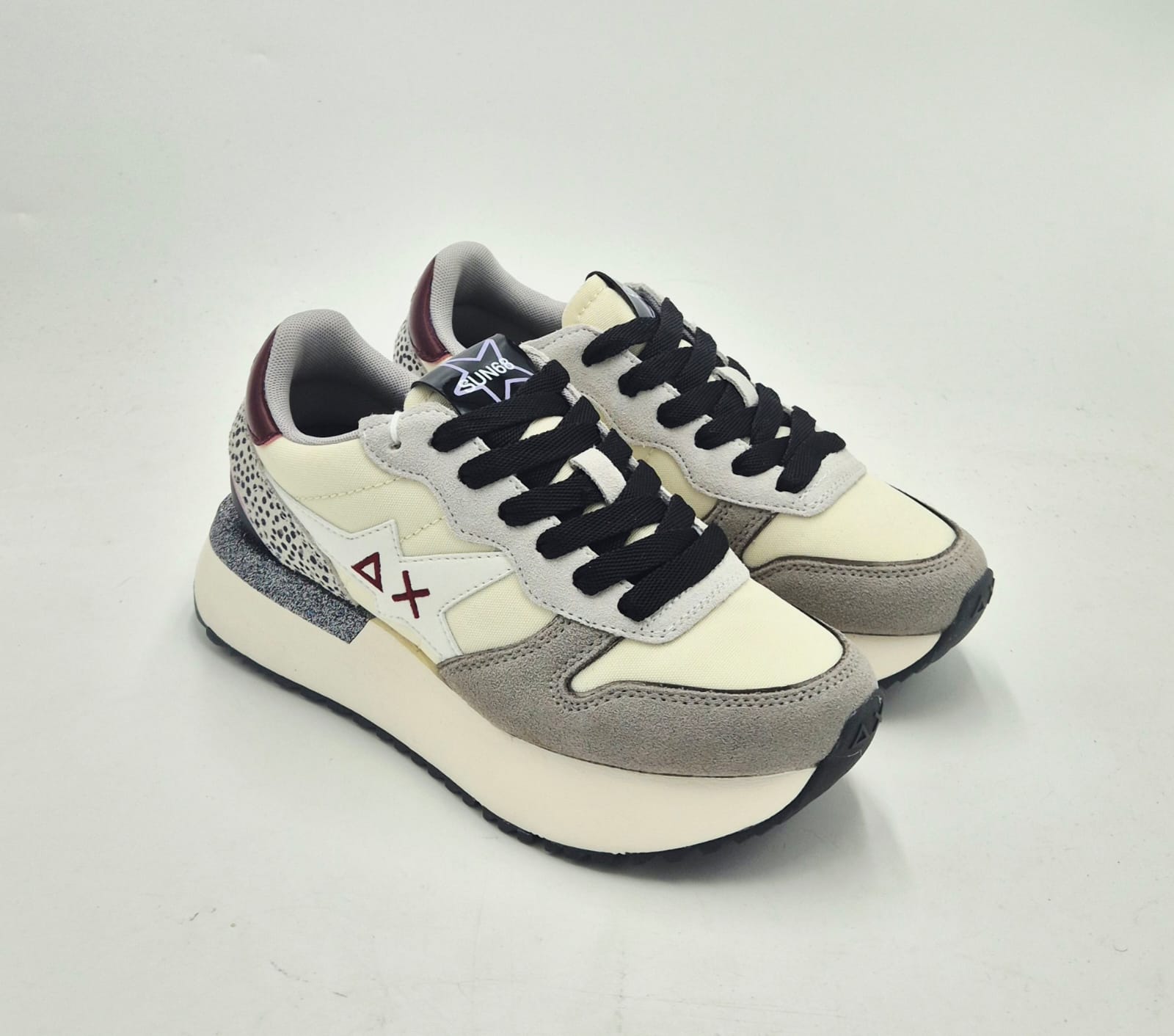 Sun 68 sneaker donna big Stargirl mixmaterialo bianca Z4522131