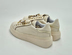 Meline' sneaker pelle made in italy 608ACCLOW222 beige crudo e platino