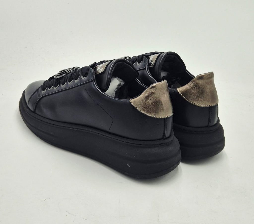 Meline' sneaker pelle made in italy 665BIW189 nero