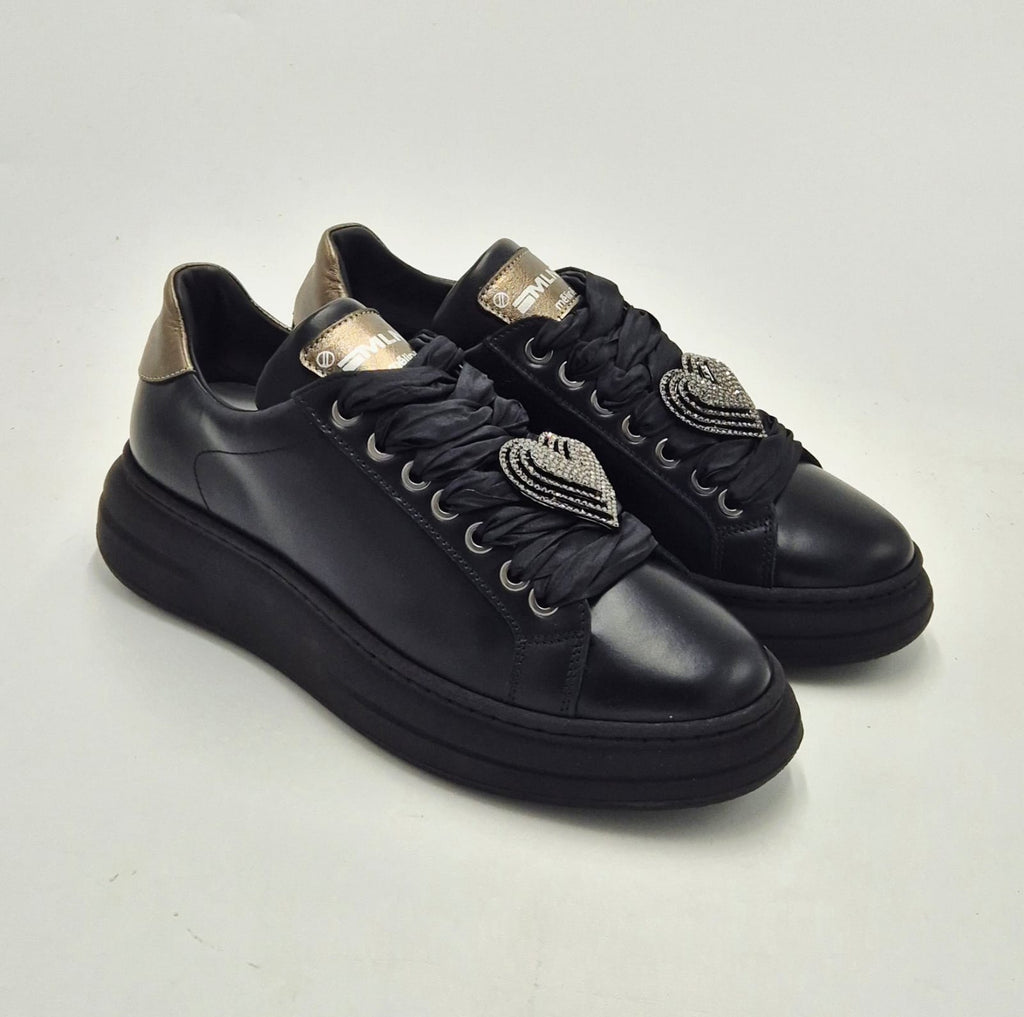 Meline' sneaker pelle made in italy 665BIW189 nero
