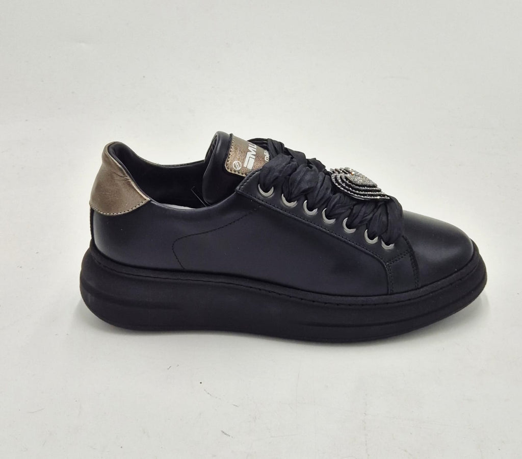 Meline' sneaker pelle made in italy 665BIW189 nero