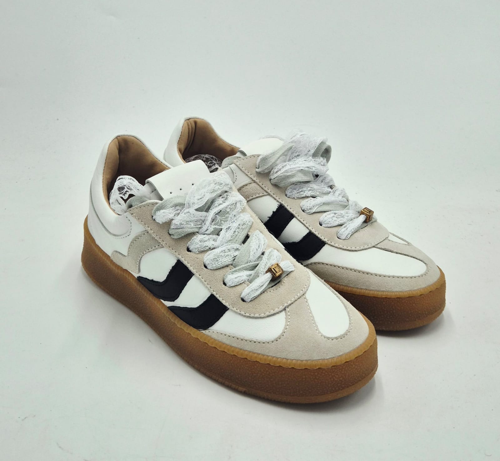 Meline' sneakers in pelle made in italy 10PSBT/W12 ghiaccio in pelle