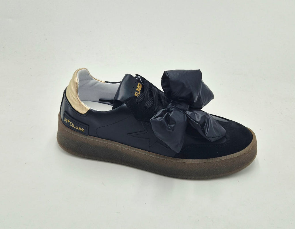 Meline' sneaker pelle made in italy 526FBSBT/W64 pelle e camoscio nero