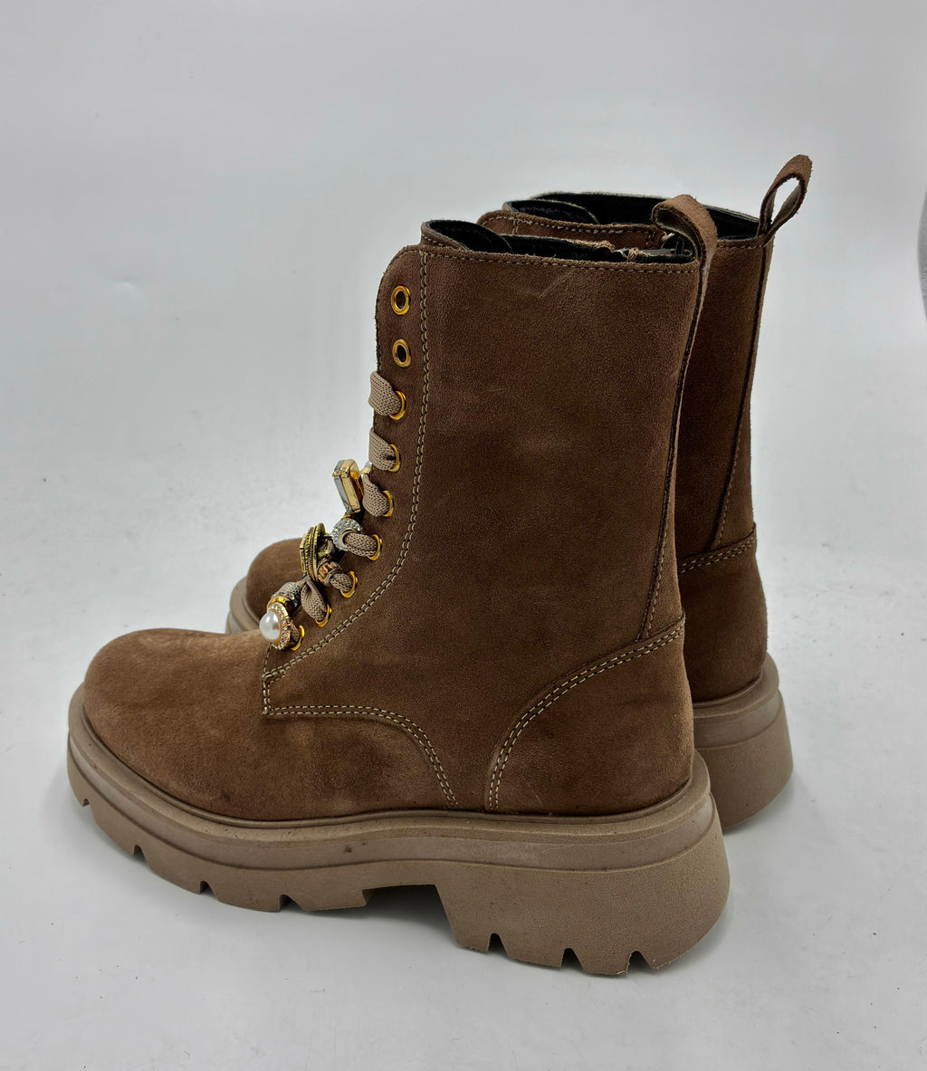 Meline' polacchino allacciato 104ACCCL/W574 camoscio taupe