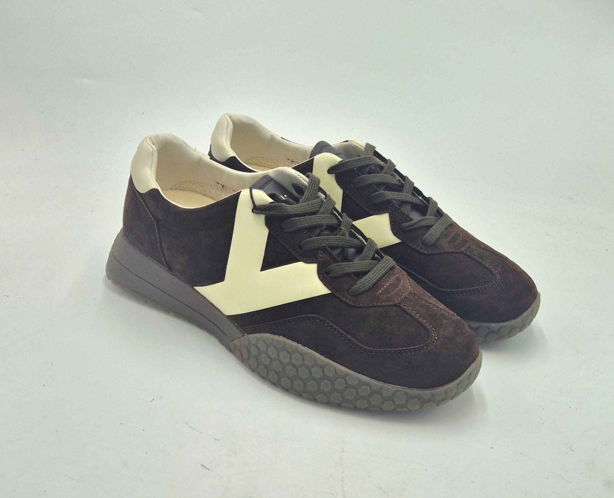 Khe.noo sneaker uomo camoscio marrone  A00K9774462