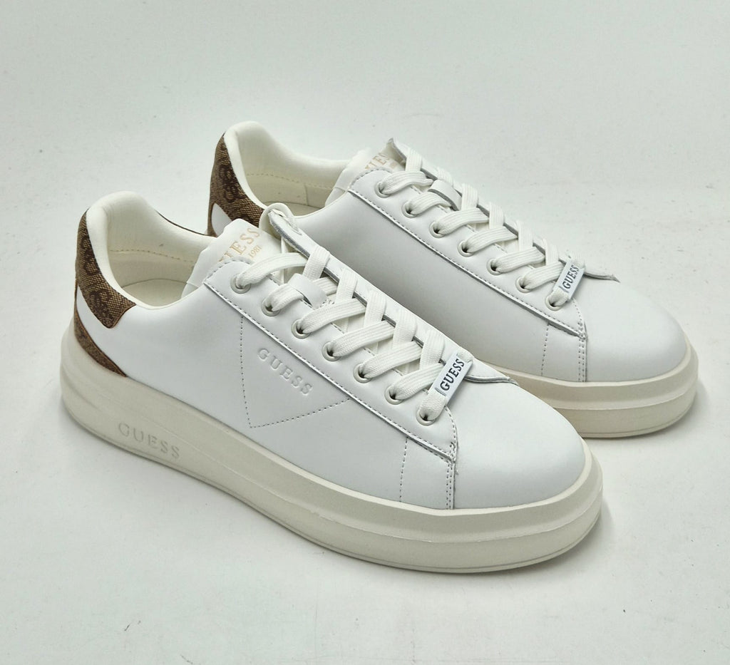 Guess scarpa uomo bianca in pelle con logo FMPVIBLEA12WBEIB