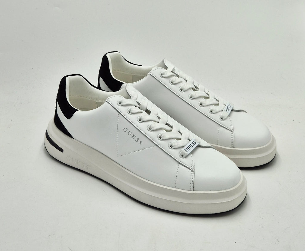 Guess scarpa uomo bianca in pelle con toppone nero FMFLBALEA12WHIBK