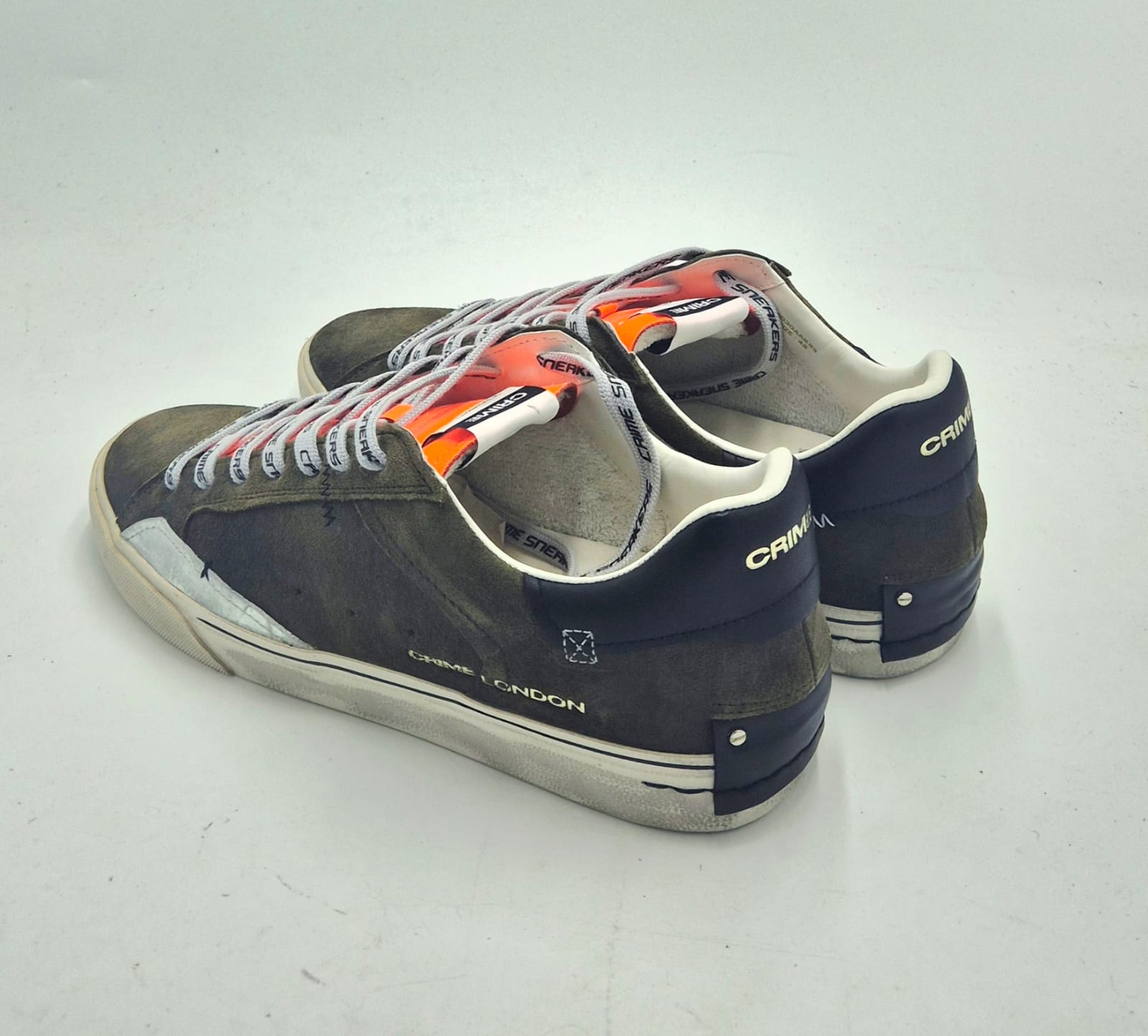 Crime scarpa uomo distressed camoscio verde