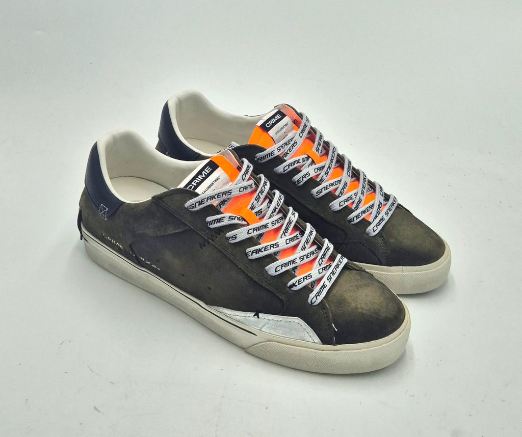 Crime scarpa uomo distressed camoscio verde