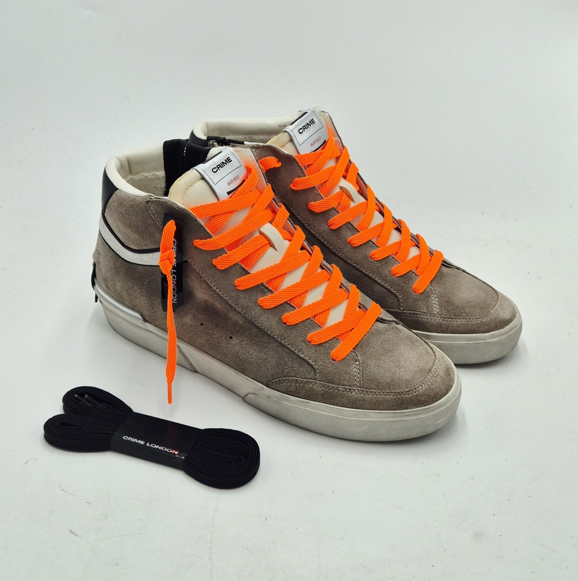 Crime polacchino uomo camoscio beige sk8 recut high 1171AA815