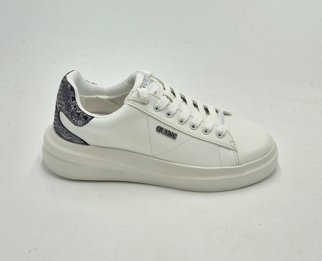 Guess sneaker in pelle bianca con paillettes FLFE10ELE12WHISI